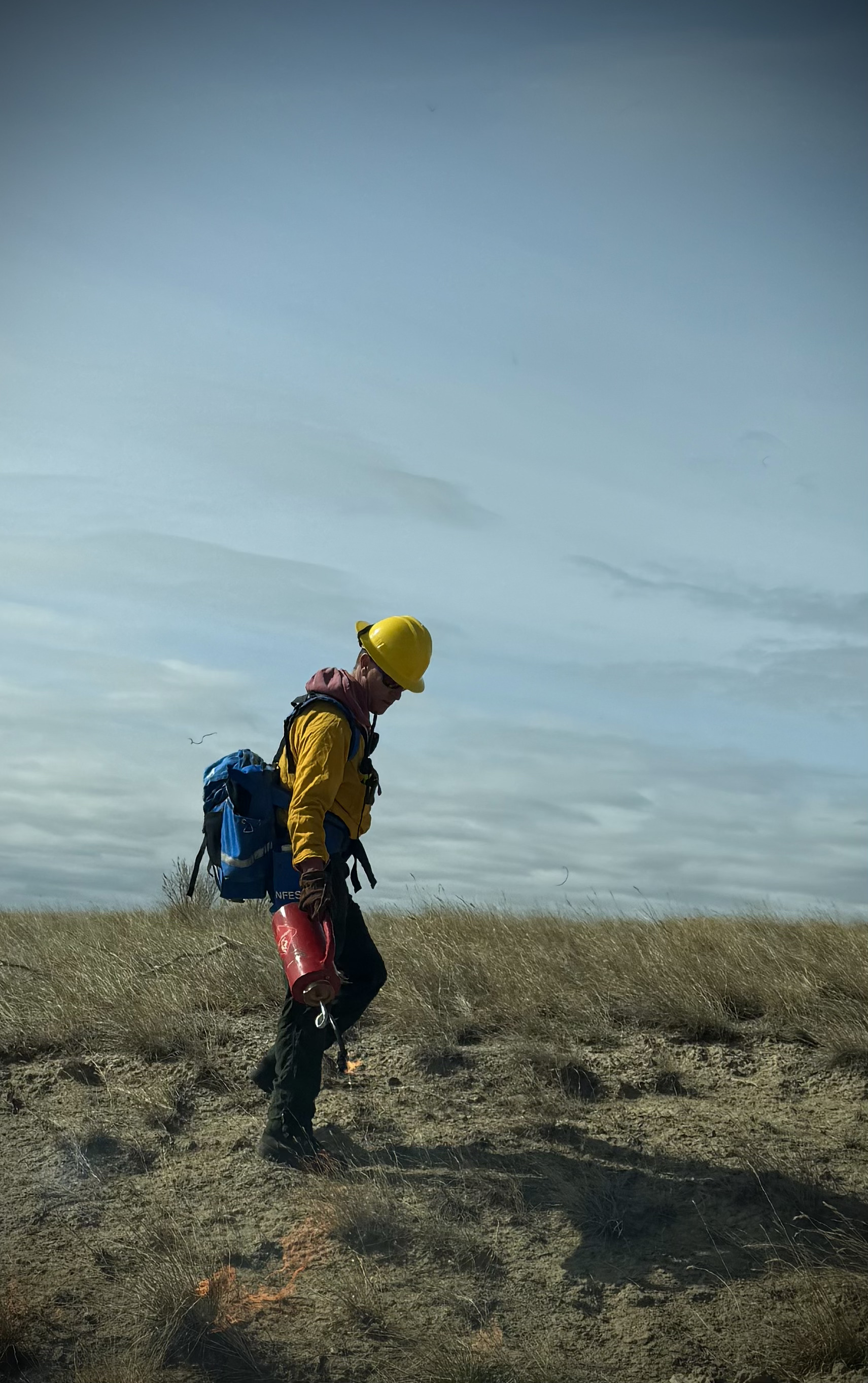 Ryan Shollenberger during wildland firefighting training